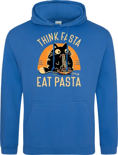 Think Fasta Eat Pasta - Funny Hungry Cat