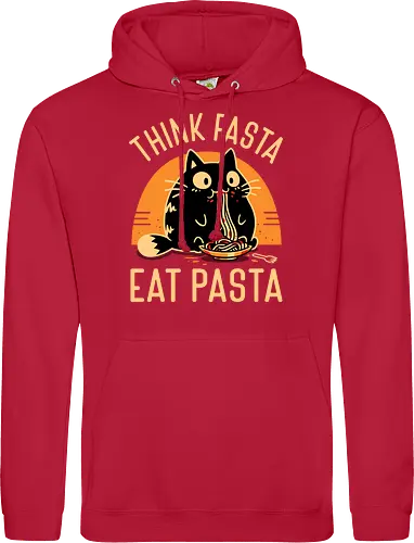 Think Fasta Eat Pasta - Funny Hungry Cat