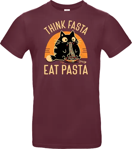 Think Fasta Eat Pasta - Funny Hungry Cat