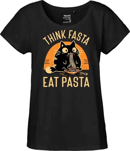 Think Fasta Eat Pasta - Funny Hungry Cat