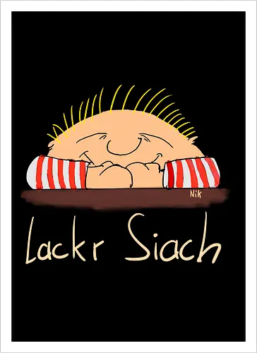 Lackr Siach, helle Schrift