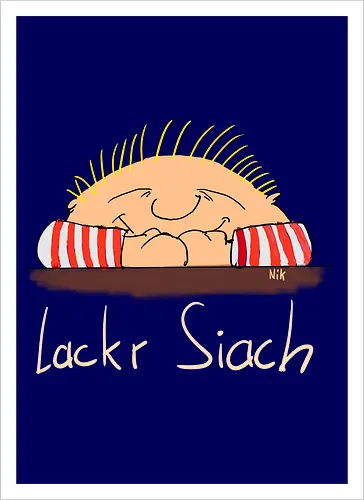 Lackr Siach, helle Schrift
