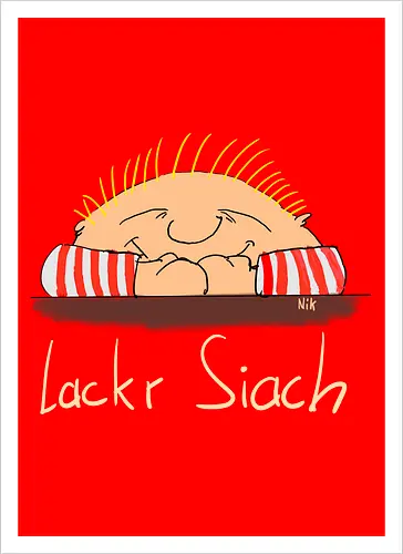 Lackr Siach, helle Schrift