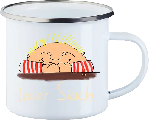 Lackr Siach, helle Schrift