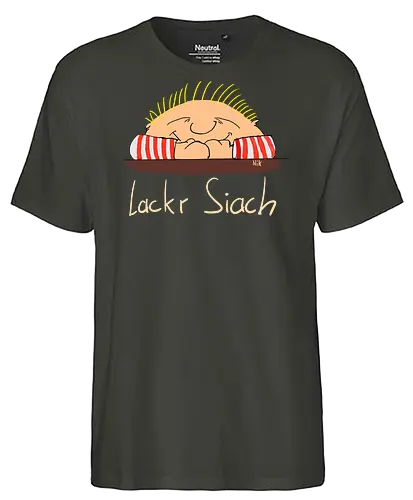 Lackr Siach, helle Schrift - Allgäu, albern - Fairtrade T-Shirt