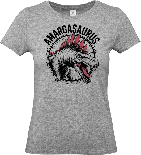Dinosaurier - Amargasaurus, Dinosaurier, Sauropode, Dino, niedlich, Paläontologie, prähistorisch, Jura, Kreidezeit, Cartoon, ausgestorben, Dinos, langer Hals, Tier, Paläokunst, Skelett, Brontosaurus, Fossil, lustig - Standard T-Shirt (Frauen)