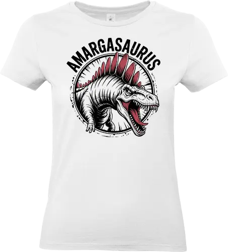 Dinosaurier - Amargasaurus, Dinosaurier, Sauropode, Dino, niedlich, Paläontologie, prähistorisch, Jura, Kreidezeit, Cartoon, ausgestorben, Dinos, langer Hals, Tier, Paläokunst, Skelett, Brontosaurus, Fossil, lustig - Standard T-Shirt (Frauen)