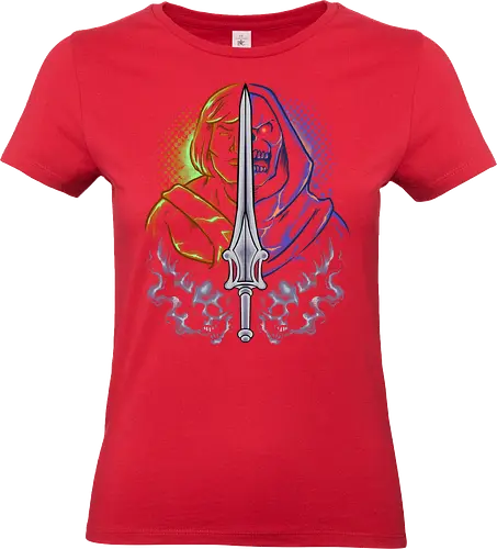 the strong one  - skeleton, guardian, villain, hero, halftone, cool, skull, strong, muscle, sword - Standard T-Shirt (Frauen)
