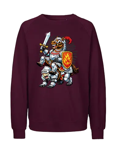 war horse gone wild - horse, fire, flame, illustration, year, zodiac, unicorn, myth, mythical, creature, monster, animal, angry, wild, beast - Fairtrade Sweatshirt