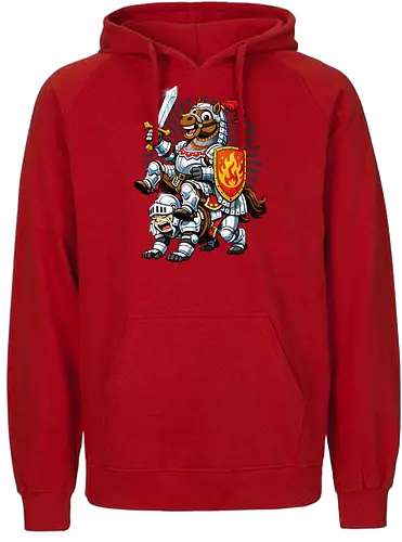 war horse gone wild - horse, fire, flame, illustration, year, zodiac, unicorn, myth, mythical, creature, monster, animal, angry, wild, beast - Fairtrade Hoodie