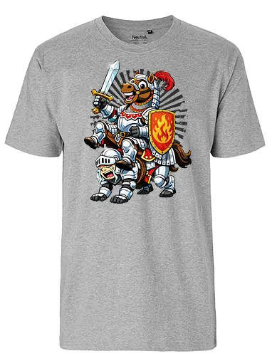 war horse gone wild - horse, fire, flame, illustration, year, zodiac, unicorn, myth, mythical, creature, monster, animal, angry, wild, beast - Fairtrade T-Shirt
