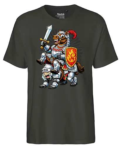 war horse gone wild - horse, fire, flame, illustration, year, zodiac, unicorn, myth, mythical, creature, monster, animal, angry, wild, beast - Fairtrade T-Shirt