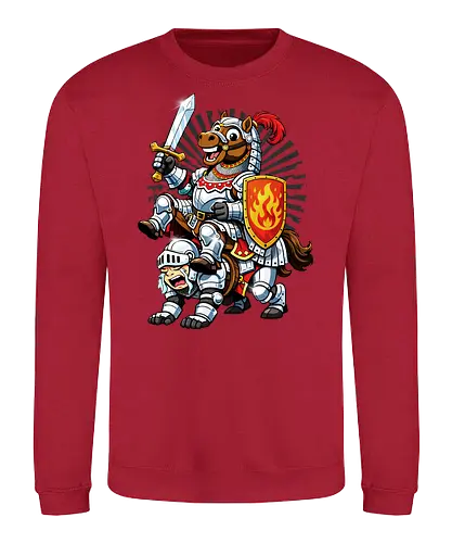 war horse gone wild - horse, fire, flame, illustration, year, zodiac, unicorn, myth, mythical, creature, monster, animal, angry, wild, beast - Sweatshirt