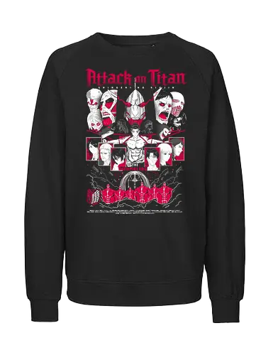 Attack titan - Attack, shingeki no kyojin, anime series, titan battle, dark anime, manga anime, japanese anime, anime art, otaku style - Fairtrade Sweatshirt