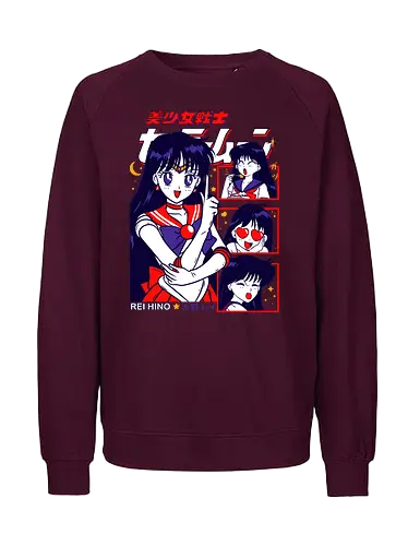 Sailor Mars - sailor, sailor mars, rei hino, fire guardian, magical girl, shoujo anime, manga anime, japanese anime, anime art - Fairtrade Sweatshirt