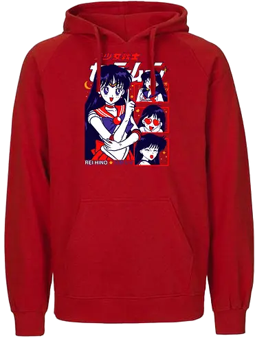 Sailor Mars - sailor, sailor mars, rei hino, fire guardian, magical girl, shoujo anime, manga anime, japanese anime, anime art - Fairtrade Hoodie