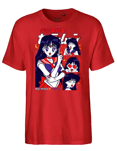 Sailor Mars - sailor, sailor mars, rei hino, fire guardian, magical girl, shoujo anime, manga anime, japanese anime, anime art - Fairtrade T-Shirt