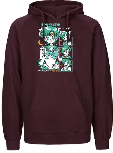 Sailor Mercury - sailor, sailor mercury, ami mizuno, water guardian, magical girl, shoujo anime, manga anime, japanese anime, anime art - Fairtrade Hoodie