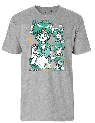 Sailor Mercury - sailor, sailor mercury, ami mizuno, water guardian, magical girl, shoujo anime, manga anime, japanese anime, anime art - Fairtrade T-Shirt