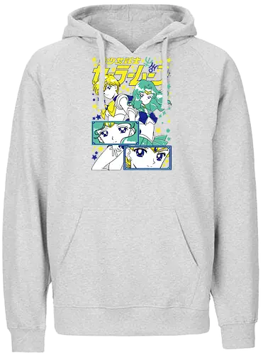Sailors Uranus & Neptune - sailor uranus, haruka tenoh, sky guardian, magical girl, shoujo anime, manga anime, japanese anime, anime art, sailor, sailor neptune, michiru kaiou, ocean guardian, magical girl, shoujo anime, manga anime, japanese anime, anime art - Fairtrade Hoodie