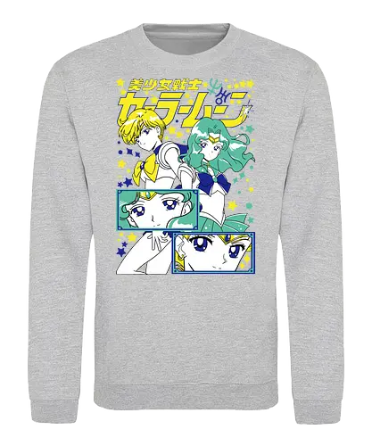 Sailors Uranus & Neptune - sailor uranus, haruka tenoh, sky guardian, magical girl, shoujo anime, manga anime, japanese anime, anime art, sailor, sailor neptune, michiru kaiou, ocean guardian, magical girl, shoujo anime, manga anime, japanese anime, anime art - Sweatshirt