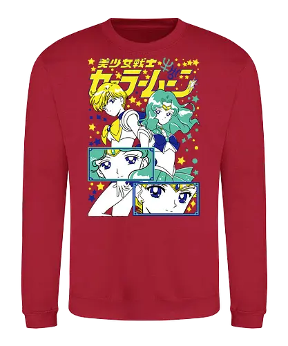 Sailors Uranus & Neptune - sailor uranus, haruka tenoh, sky guardian, magical girl, shoujo anime, manga anime, japanese anime, anime art, sailor, sailor neptune, michiru kaiou, ocean guardian, magical girl, shoujo anime, manga anime, japanese anime, anime art - Sweatshirt
