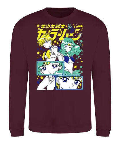 Sailors Uranus & Neptune - sailor uranus, haruka tenoh, sky guardian, magical girl, shoujo anime, manga anime, japanese anime, anime art, sailor, sailor neptune, michiru kaiou, ocean guardian, magical girl, shoujo anime, manga anime, japanese anime, anime art - Sweatshirt