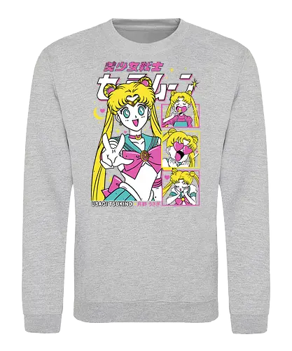 Sailor Usagi Moon - sailor, usagi tsukino, magical girl, classic anime, anime girl, shoujo anime, manga anime, japanese anime, anime art - Sweatshirt