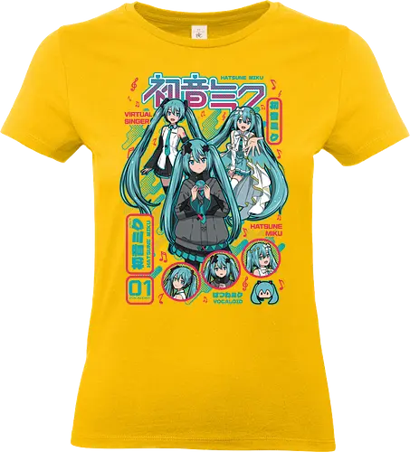 Hatsune Miku - hatsune miku, vocaloid, virtual singer, anime idol, j pop aesthetic, futuristic anime, anime art, japanese pop, otaku style - Standard T-Shirt (Frauen)