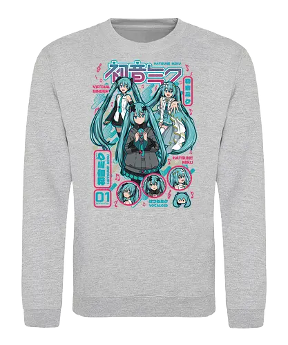 Hatsune Miku - hatsune miku, vocaloid, virtual singer, anime idol, j pop aesthetic, futuristic anime, anime art, japanese pop, otaku style - Sweatshirt