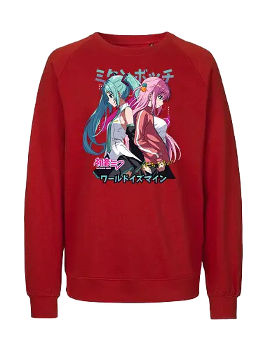 Miku & Bocchi - bocchi the rock, hatsune miku, anime musicians, music anime, kawaii band, anime crossover, manga anime, japanese anime, anime art - Fairtrade Sweatshirt