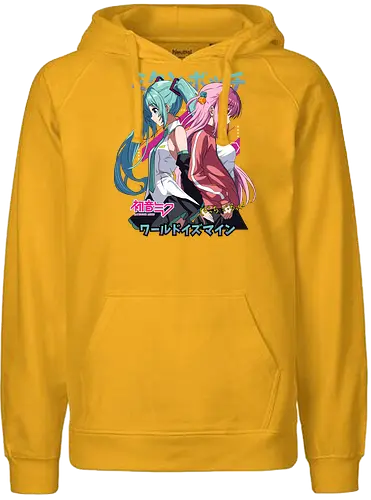 Miku & Bocchi - bocchi the rock, hatsune miku, anime musicians, music anime, kawaii band, anime crossover, manga anime, japanese anime, anime art - Fairtrade Hoodie