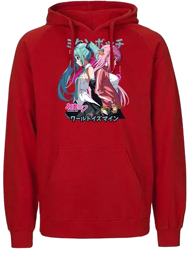 Miku & Bocchi - bocchi the rock, hatsune miku, anime musicians, music anime, kawaii band, anime crossover, manga anime, japanese anime, anime art - Fairtrade Hoodie