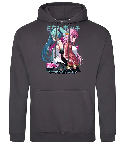 Miku & Bocchi - bocchi the rock, hatsune miku, anime musicians, music anime, kawaii band, anime crossover, manga anime, japanese anime, anime art - Standard Hoodie