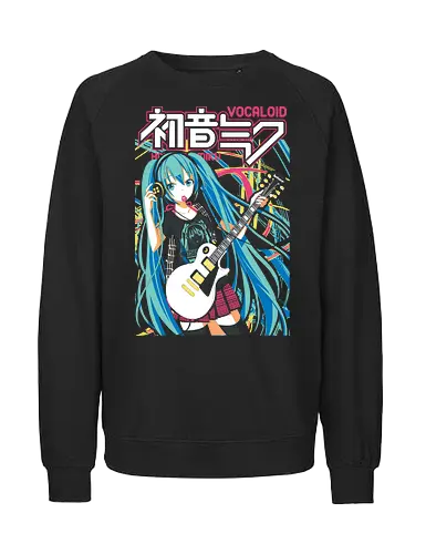 Miku Rock - hatsune miku, miku rock, vocaloid rock, anime musician, j rock aesthetic, anime art, music anime, japanese pop, otaku style - Fairtrade Sweatshirt