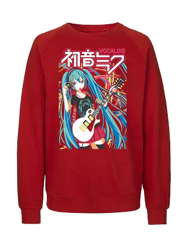 Miku Rock - hatsune miku, miku rock, vocaloid rock, anime musician, j rock aesthetic, anime art, music anime, japanese pop, otaku style - Fairtrade Sweatshirt