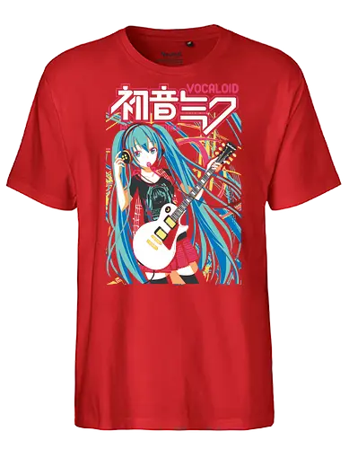Miku Rock - hatsune miku, miku rock, vocaloid rock, anime musician, j rock aesthetic, anime art, music anime, japanese pop, otaku style - Fairtrade T-Shirt