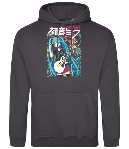Miku Rock - hatsune miku, miku rock, vocaloid rock, anime musician, j rock aesthetic, anime art, music anime, japanese pop, otaku style - Standard Hoodie
