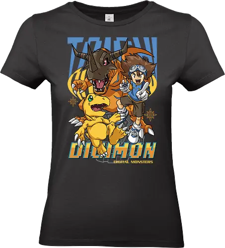 Tai Kamiya – Digital Monsters Chosen Child & Partner - digital monsters, digimon adventure, tai kamiya, chosen child, digidestined leader, digital partner, digital world, classic anime, manga anime, anime art - Standard T-Shirt (Frauen)