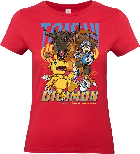 Tai Kamiya – Digital Monsters Chosen Child & Partner - digital monsters, digimon adventure, tai kamiya, chosen child, digidestined leader, digital partner, digital world, classic anime, manga anime, anime art - Standard T-Shirt (Frauen)