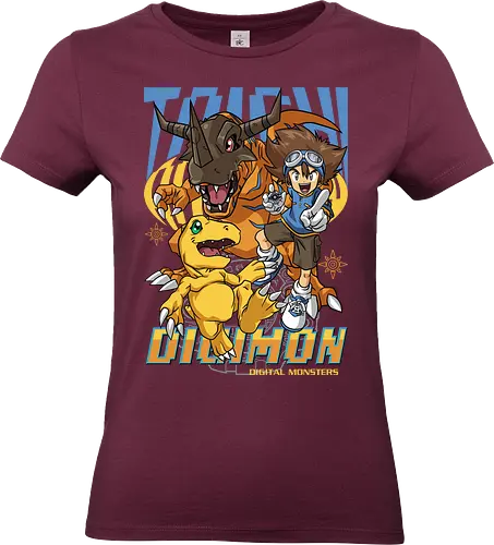 Tai Kamiya – Digital Monsters Chosen Child & Partner - digital monsters, digimon adventure, tai kamiya, chosen child, digidestined leader, digital partner, digital world, classic anime, manga anime, anime art - Standard T-Shirt (Frauen)