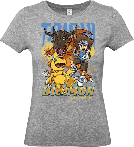 Tai Kamiya – Digital Monsters Chosen Child & Partner - digital monsters, digimon adventure, tai kamiya, chosen child, digidestined leader, digital partner, digital world, classic anime, manga anime, anime art - Standard T-Shirt (Frauen)
