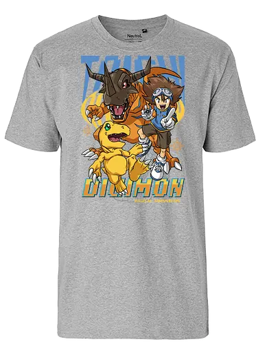 Tai Kamiya – Digital Monsters Chosen Child & Partner - digital monsters, digimon adventure, tai kamiya, chosen child, digidestined leader, digital partner, digital world, classic anime, manga anime, anime art - Fairtrade T-Shirt