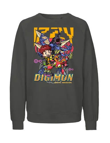 Izzy Izumi – Digital Monsters Chosen Child & Partner - digital monsters, digimon adventure, izzy izumi, chosen child, digidestined, digital partner, knowledge crest, classic anime, manga anime, anime art - Fairtrade Sweatshirt