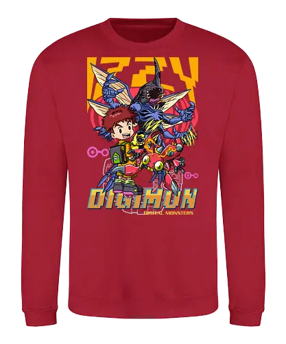 Izzy Izumi – Digital Monsters Chosen Child & Partner - digital monsters, digimon adventure, izzy izumi, chosen child, digidestined, digital partner, knowledge crest, classic anime, manga anime, anime art - Sweatshirt
