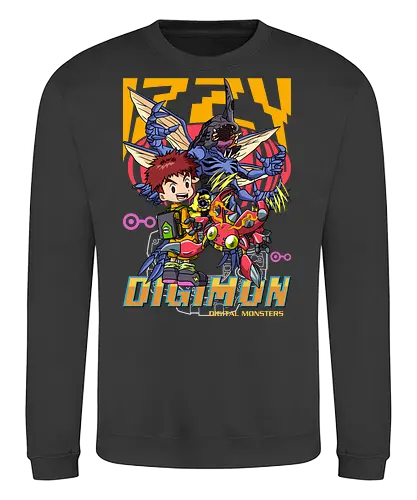 Izzy Izumi – Digital Monsters Chosen Child & Partner - digital monsters, digimon adventure, izzy izumi, chosen child, digidestined, digital partner, knowledge crest, classic anime, manga anime, anime art - Sweatshirt