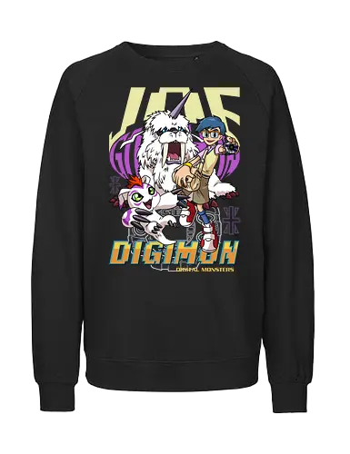 Joe Kido – Digital Monsters Chosen Child & Partner - digital monsters, digimon adventure, joe kido, chosen child, digidestined, digital partner, reliability crest, classic anime, manga anime, anime art - Fairtrade Sweatshirt