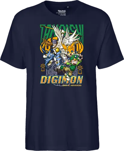 T.K. Takaishi – Digital Monsters Chosen Child & Partner - digital monsters, digimon adventure, tk takaishi, chosen child, digidestined, digital partner, hope crest, classic anime, manga anime, anime art - Fairtrade T-Shirt