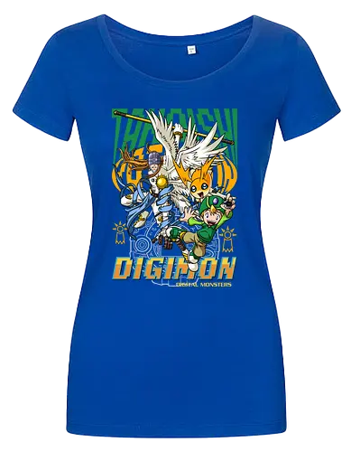 T.K. Takaishi – Digital Monsters Chosen Child & Partner - digital monsters, digimon adventure, tk takaishi, chosen child, digidestined, digital partner, hope crest, classic anime, manga anime, anime art - Damen T-Shirt