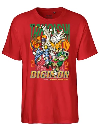 T.K. Takaishi – Digital Monsters Chosen Child & Partner - digital monsters, digimon adventure, tk takaishi, chosen child, digidestined, digital partner, hope crest, classic anime, manga anime, anime art - Fairtrade T-Shirt